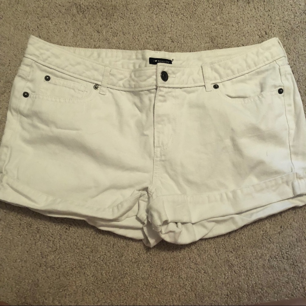 White Jean Shorts